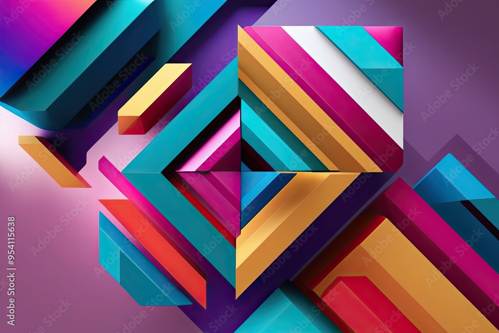 Eye-Catching 3D Geometric Design with Dynamic Background and Striking Colors Eye-Catching 3D Geometric Design with Dynamic Background and Striking Colors