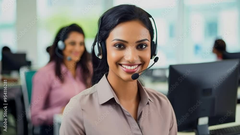 Customer service woman working Customer service woman working