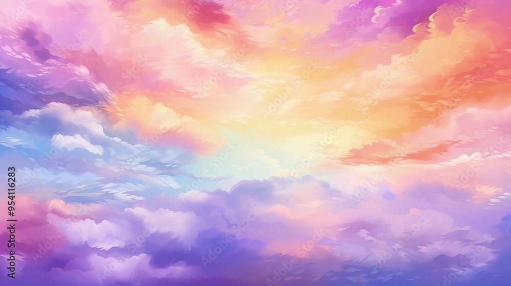 A vibrant sky filled with colorful clouds at sunrise or sunset. A vibrant sky filled with colorful clouds at sunrise or sunset.