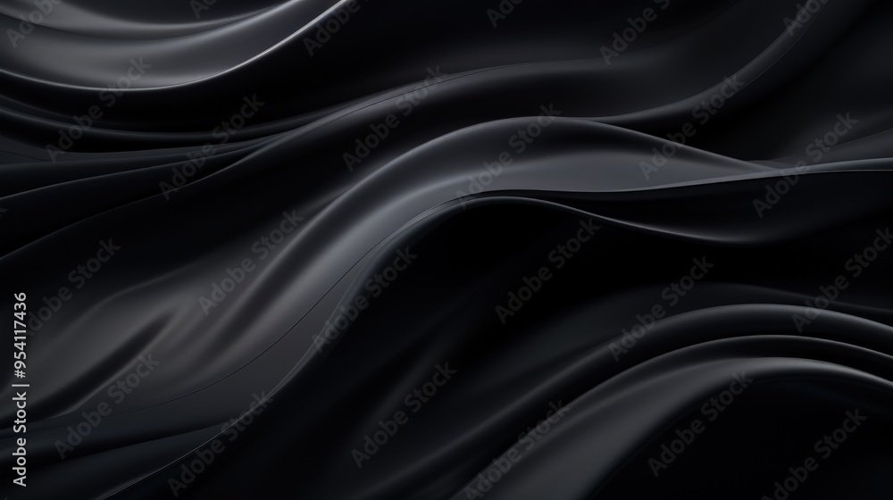 A smooth, flowing black fabric creating an elegant, textured appearance. A smooth, flowing black fabric creating an elegant, textured appearance.