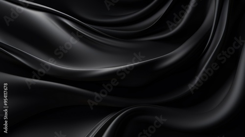 Wallpaper Mural A smooth, flowing black fabric texture creating a sense of elegance and depth. Torontodigital.ca