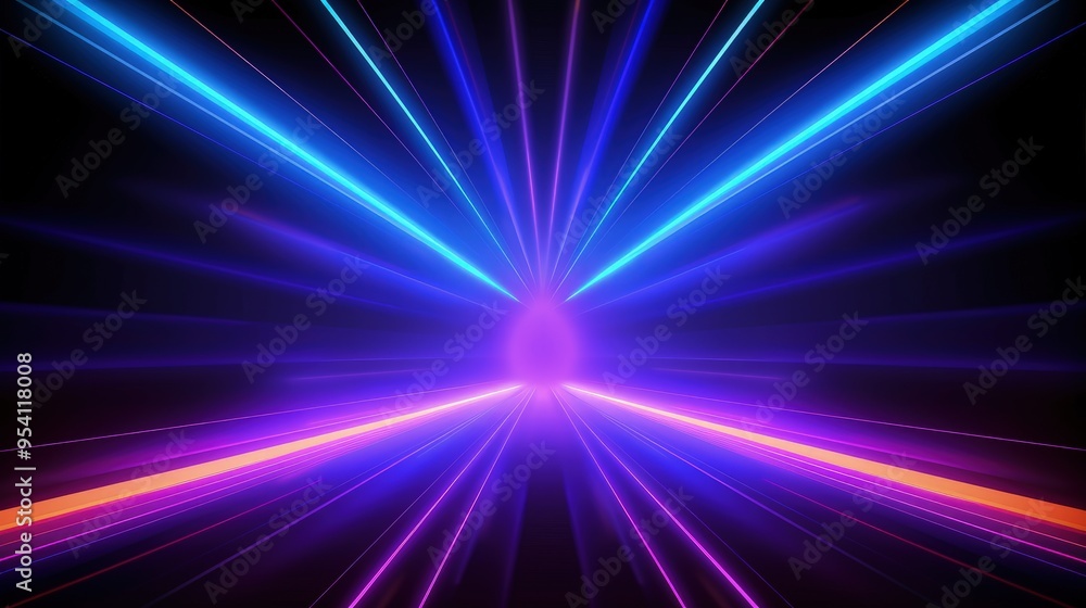A vibrant display of neon rays converging towards a central point, creating a dynamic effect. A vibrant display of neon rays converging towards a central point, creating a dynamic effect.