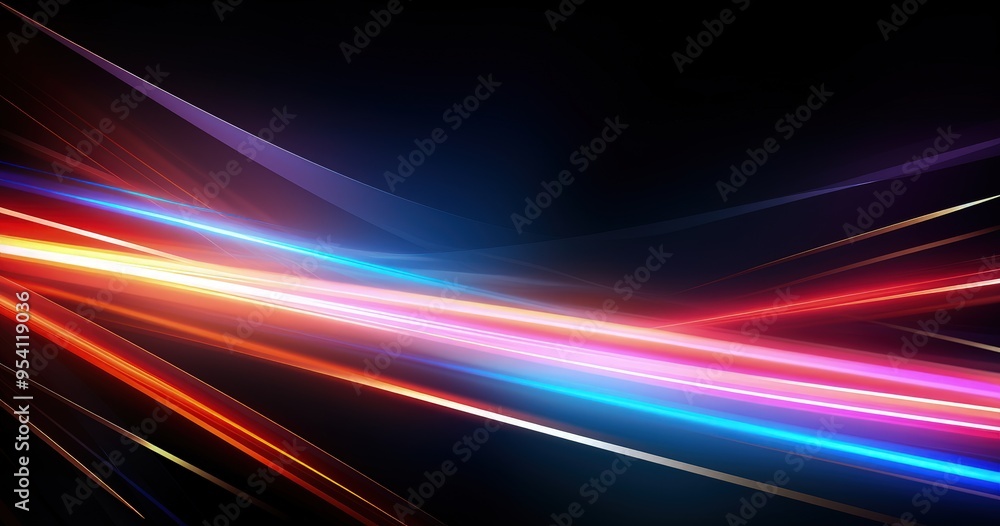 A vibrant abstract background with colorful light trails against a dark backdrop. A vibrant abstract background with colorful light trails against a dark backdrop.