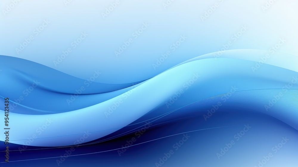 Abstract blue waves creating a smooth, flowing design. Abstract blue waves creating a smooth, flowing design.