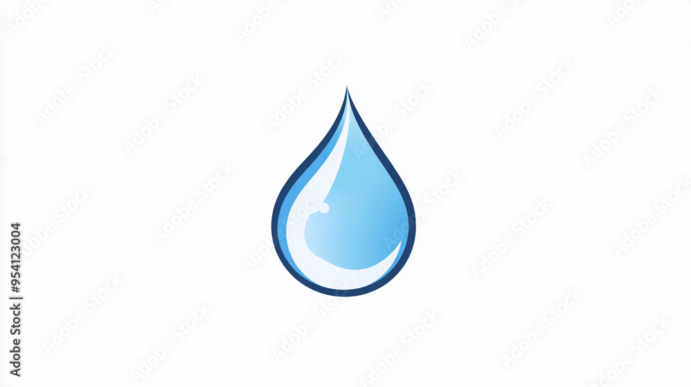 A simple water drop droplet blue icon on white background wallpaper A simple water drop droplet blue icon on white background wallpaper