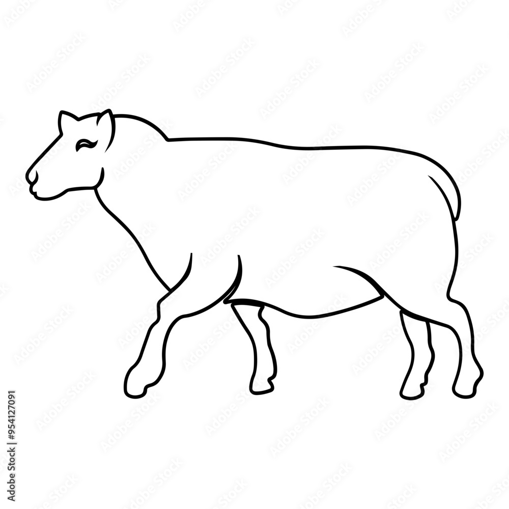 Sheep Side View Outline Sheep Side View Outline