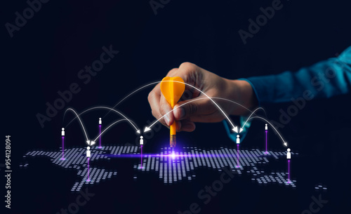 Obraz na płótnie target a global succession planning framework that integrates local and international talent, fostering leadership continuity in a connected world. idea and innovation the administration resources w salonie