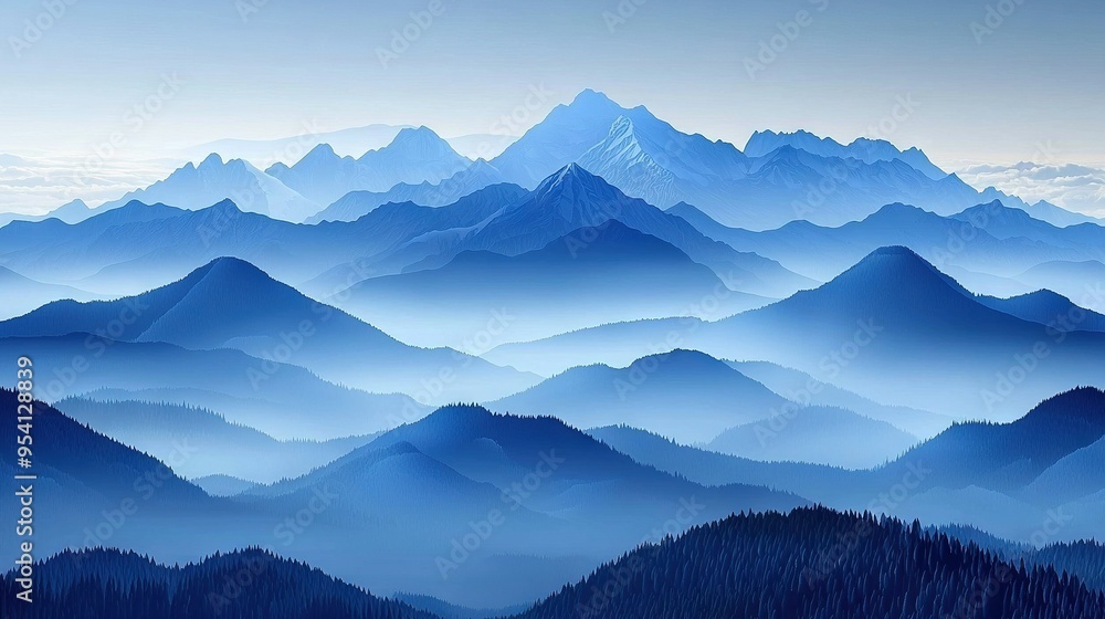 A bird's eye view of a mountain range, with a deep blue sky in the backdrop A bird's eye view of a mountain range, with a deep blue sky in the backdrop