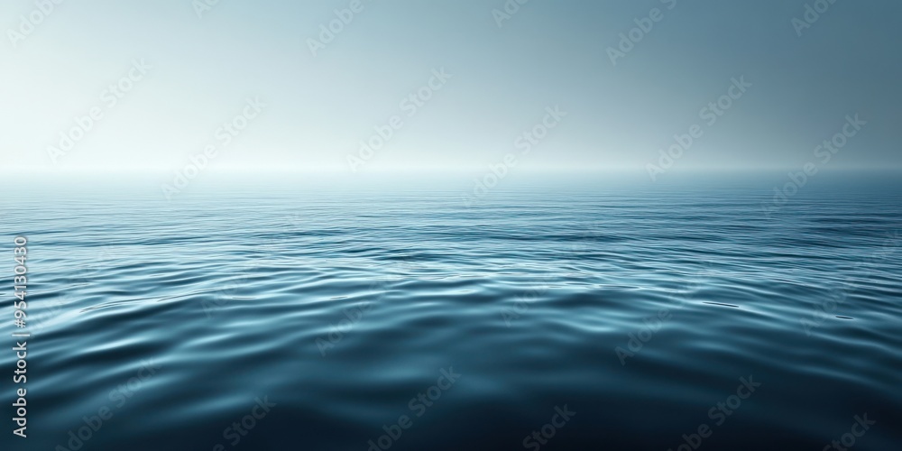 Calm Blue Water with Gentle Ripples and Foggy Horizon Calm Blue Water with Gentle Ripples and Foggy Horizon