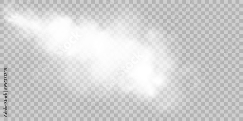 Fog or smoke isolated transparent special effect. White vector cloudiness, mist or smog background. Vector illustration