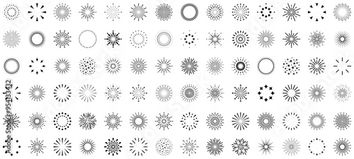 Fireworks set, fireworks icon collection