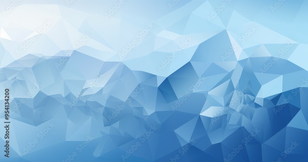 Naklejka premium A geometric abstract background in shades of blue, resembling icy landscapes or water.