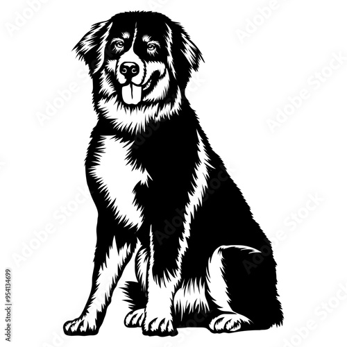 Sitting Bernese Mountain Dog