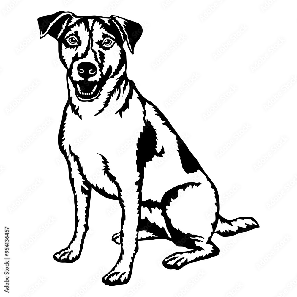 Fototapeta premium Sitting Danish-Swedish Farmdog