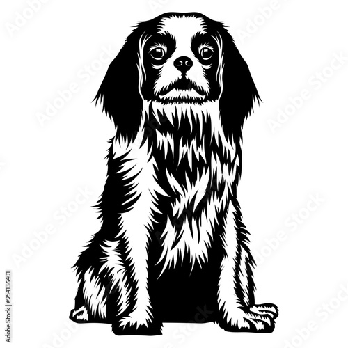 Sitting Cavalier King Charles Spaniel