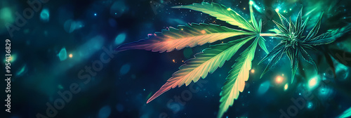 Wallpaper Mural Psychedelic Anime Weed Background – Cannabis Art in Manga Style Torontodigital.ca