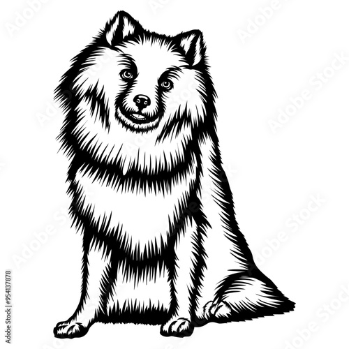 Sitting Japanese Spitz