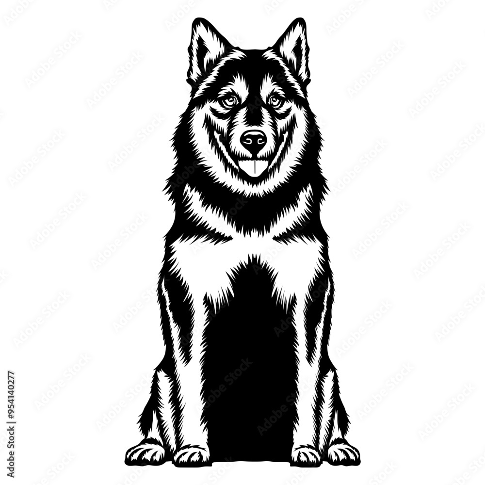 Sitting Pomsky Sitting Pomsky