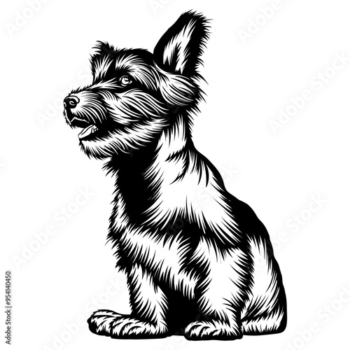 Sitting Skye Terrier