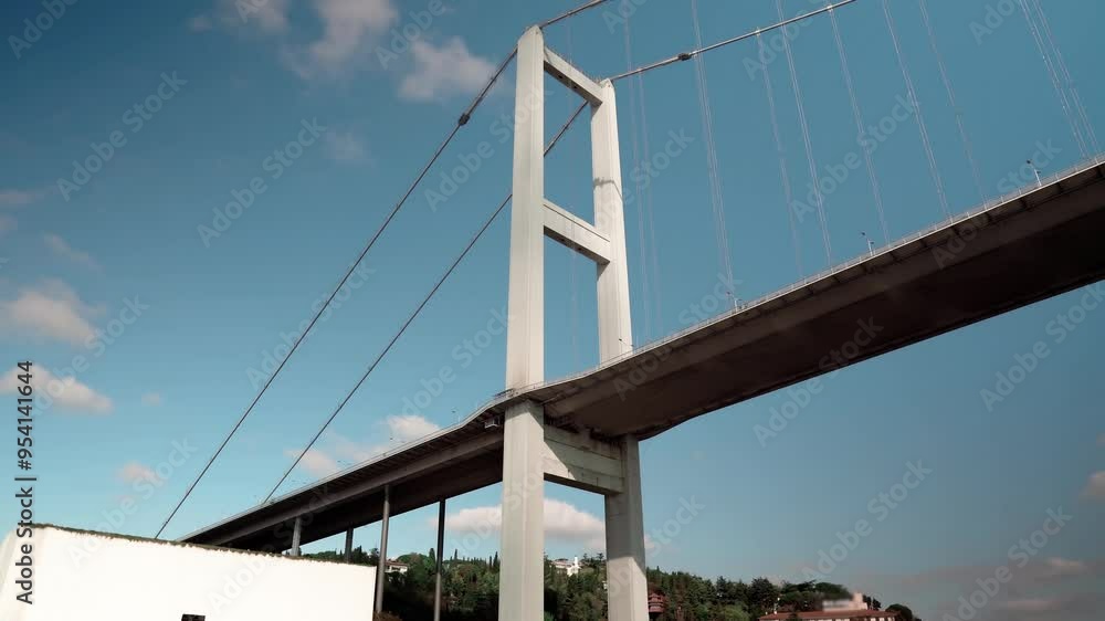 Fatih Sultan Mahmet Bridge in Istanbul, Turkey. The second suspension bridge across the Bosphorus Strait in Istanbul. The bridge connects the European and Asian sides of Istanbul.