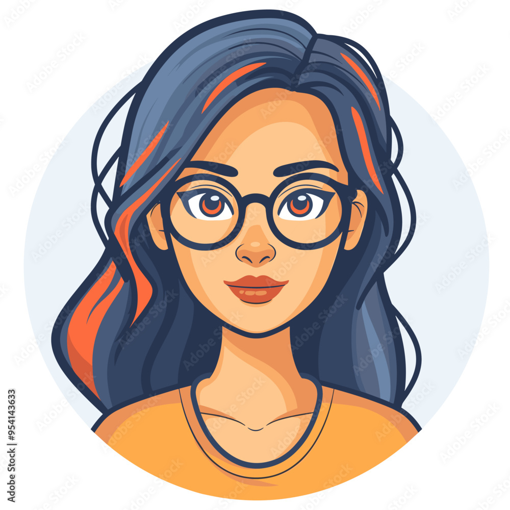 Portrait of a beautiful girl with long hair. Vector illustration. Portrait of a beautiful girl with long hair. Vector illustration.