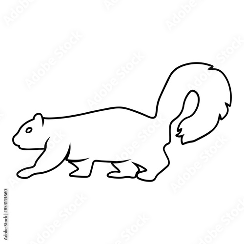 Squirrel Side View Outline
