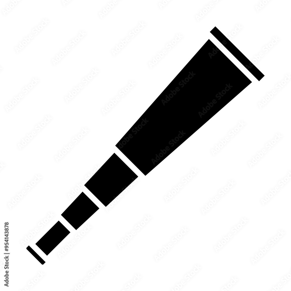 Monocular, telescope, spyglass glyph solid icon Monocular, telescope, spyglass glyph solid icon
