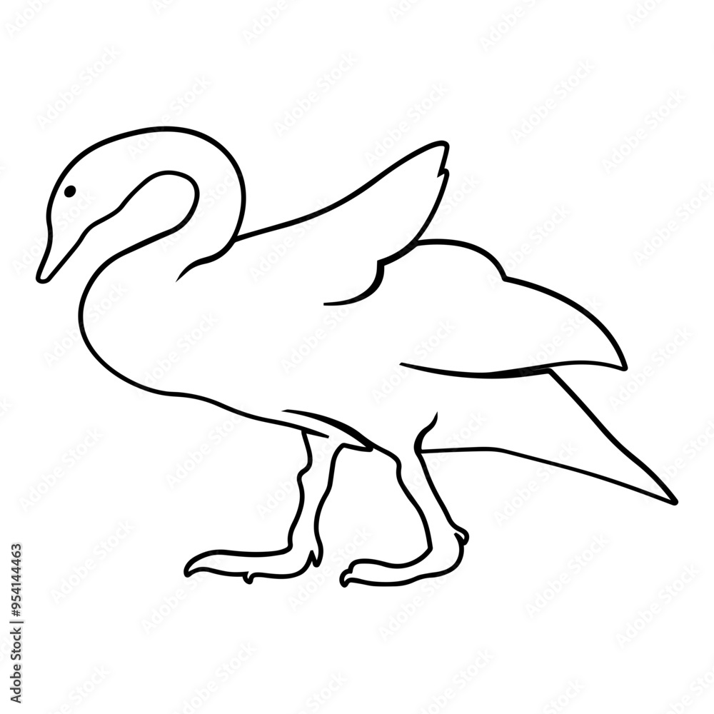 Swan Side View Outline Swan Side View Outline