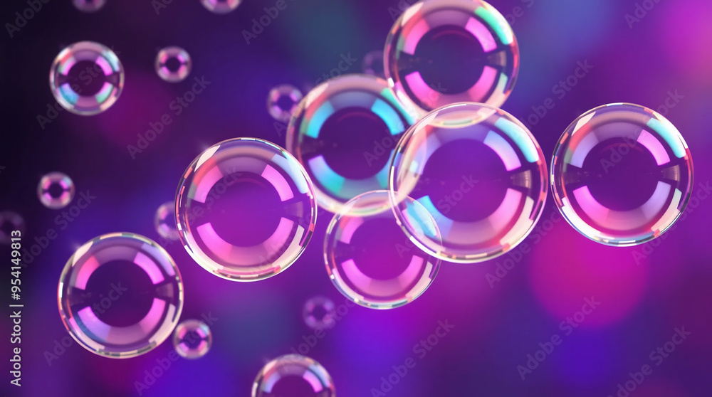 Design a visually appealing background image featuring flying bubbles floating against a bright, colorful background with ample copyspace Design a visually appealing background image featuring flying bubbles floating against a bright, colorful background with ample copyspace
