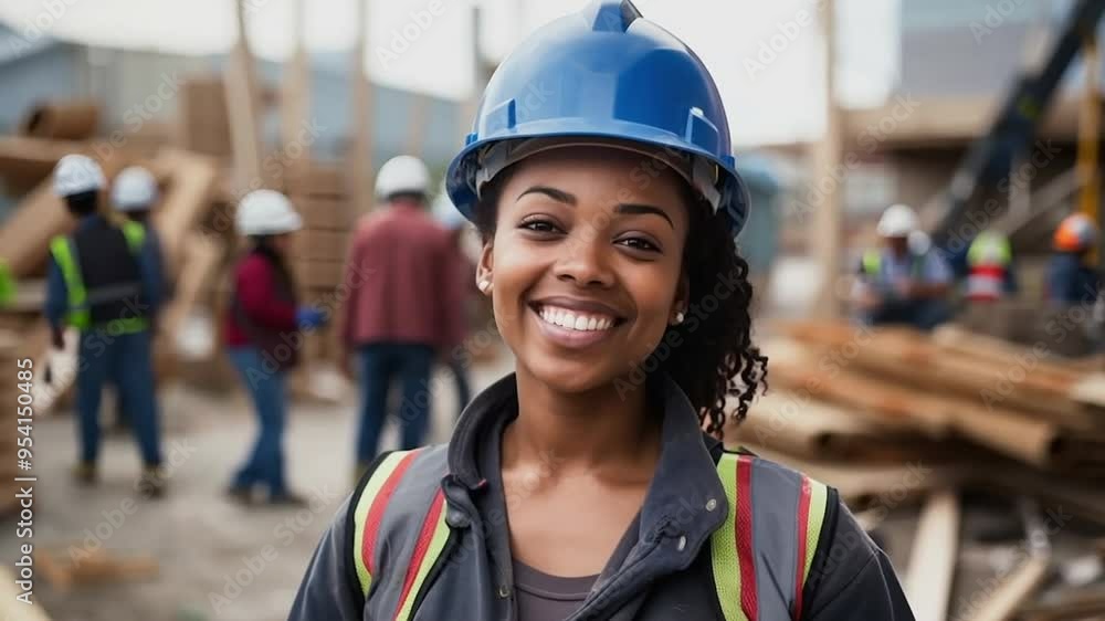 Construction worker smiling at site Construction worker smiling at site