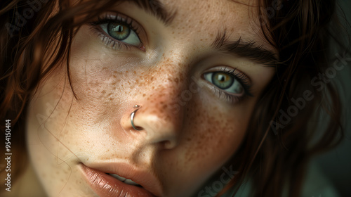Close-up of a beautiful and charming woman
