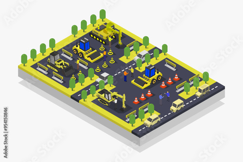 Road Construction Isometric