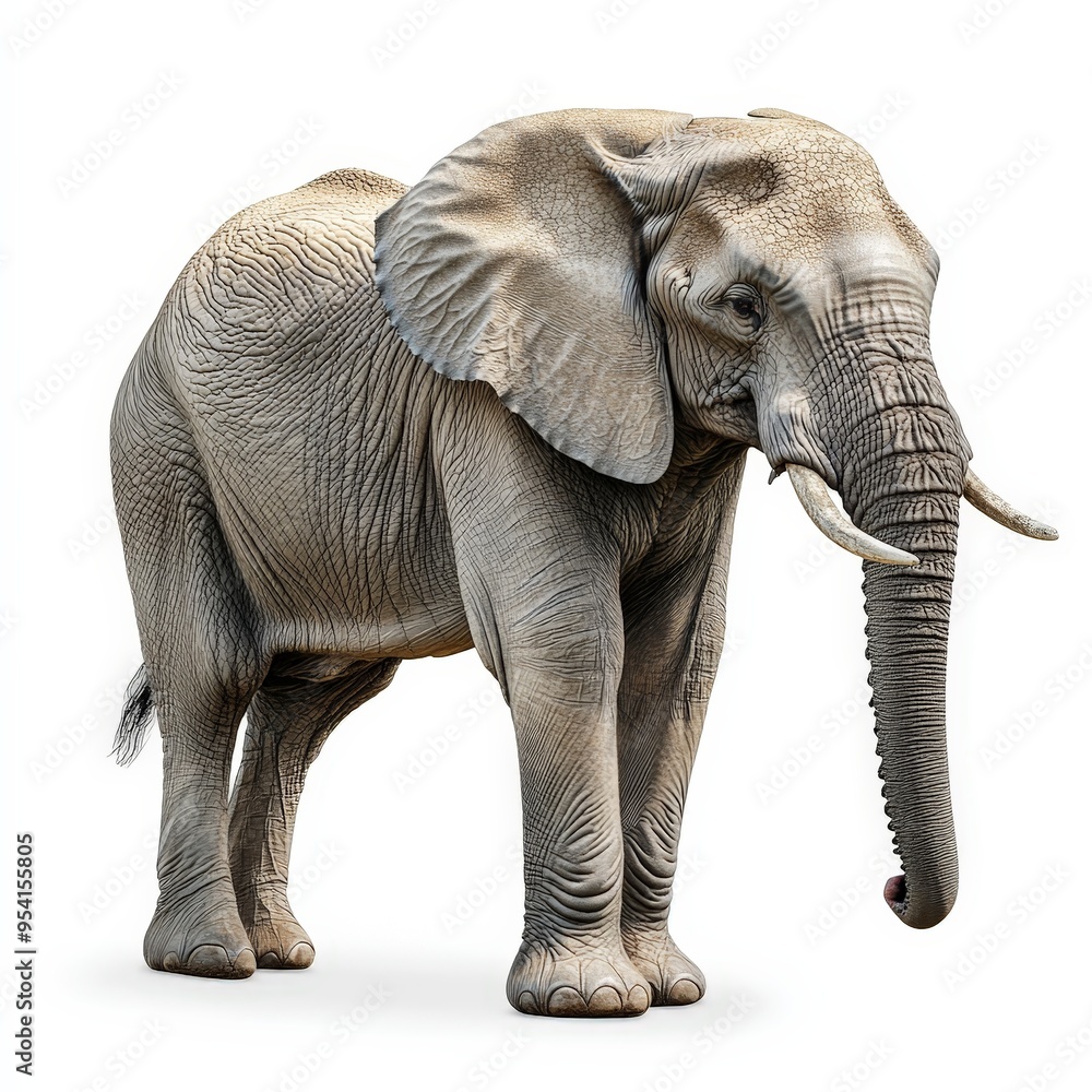 Obraz premium A large elephant standing on a white background