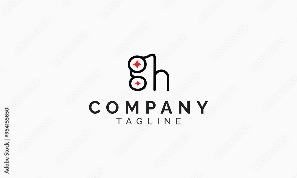 Initials GH Monogram Logo Design Initials GH Monogram Logo Design
