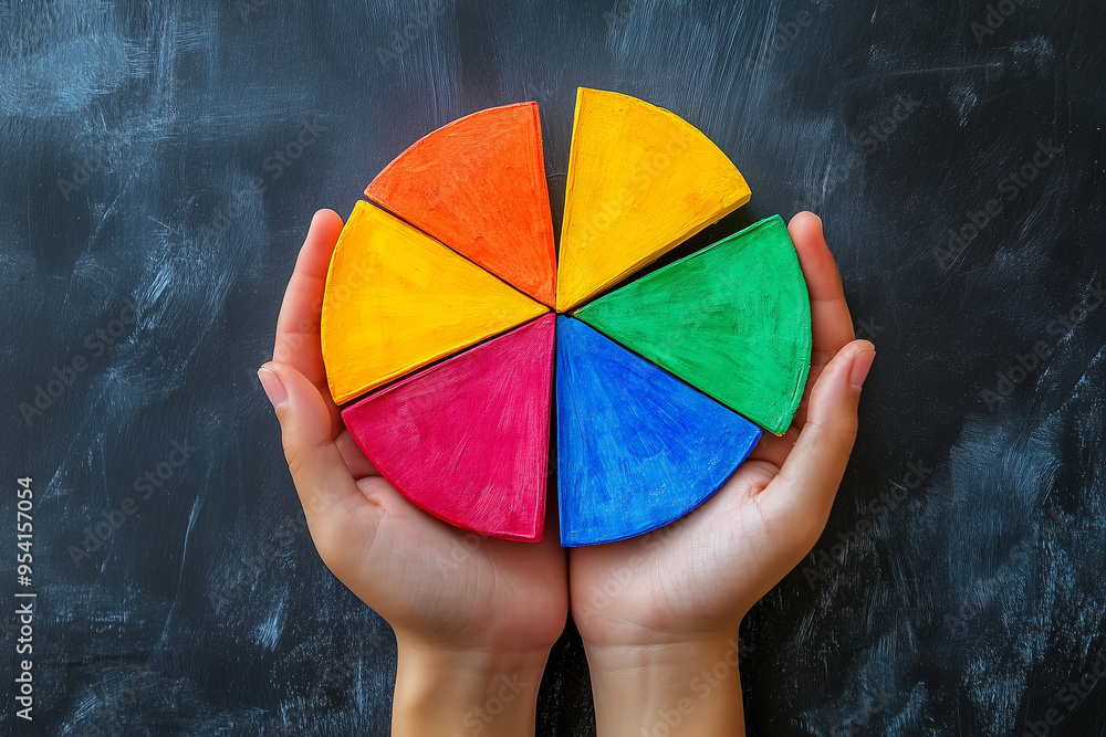 Colurful Math Scale colorful math fractions on the bright backgrounds. interesting math for ...