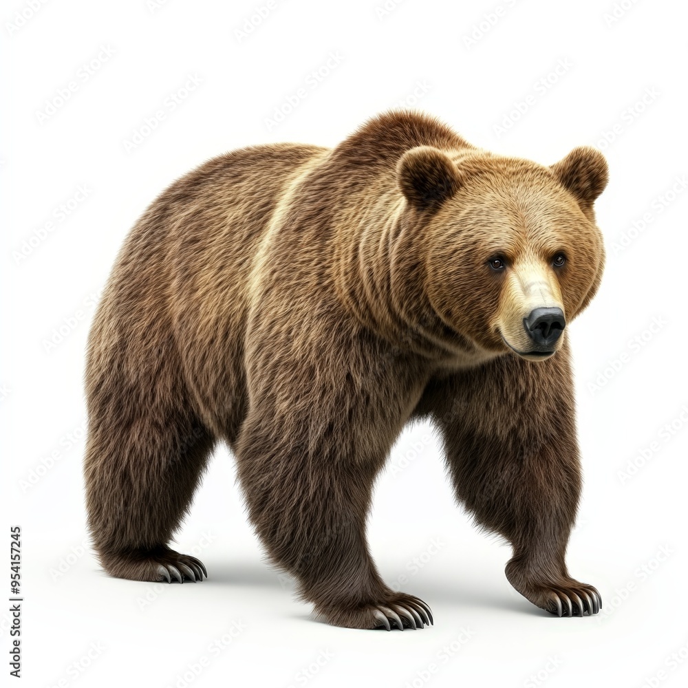 Fototapeta premium A bear is standing on a white background