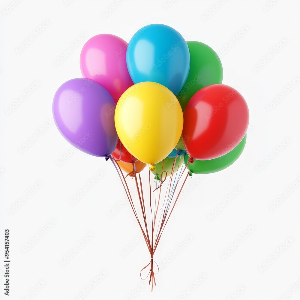 A bunch of colorful balloons are tied together A bunch of colorful balloons are tied together