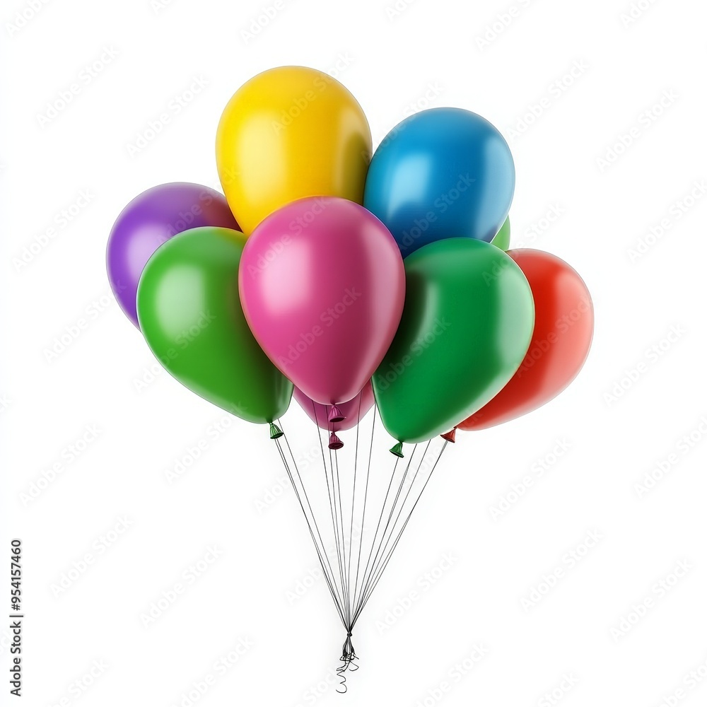 A bunch of colorful balloons are floating in the air A bunch of colorful balloons are floating in the air