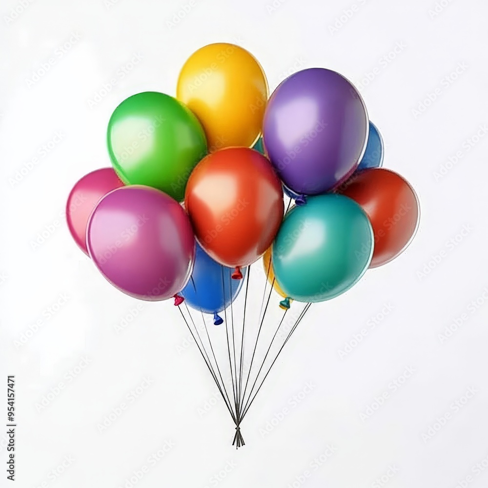 A bunch of colorful balloons are tied together A bunch of colorful balloons are tied together