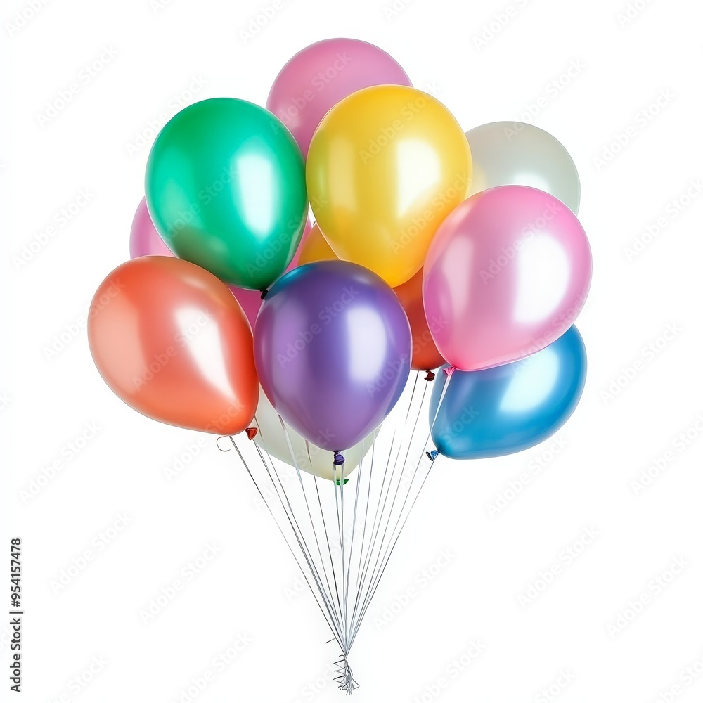 A bunch of colorful balloons are tied together A bunch of colorful balloons are tied together