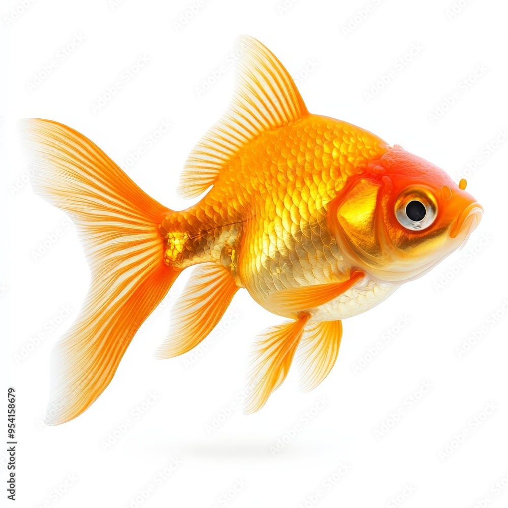 Fototapeta premium A goldfish swimming in a tank