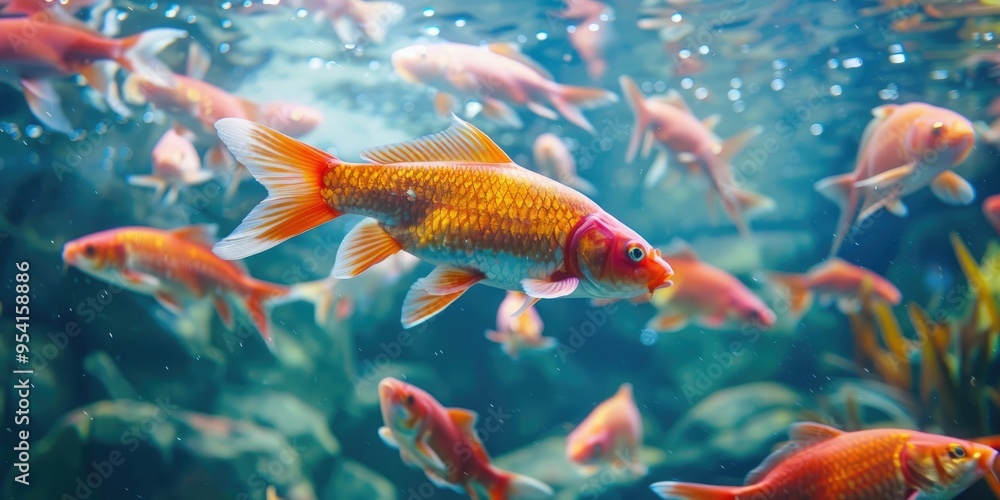 Red fish aquaculture in natural freshwater environment Red fish aquaculture in natural freshwater environment