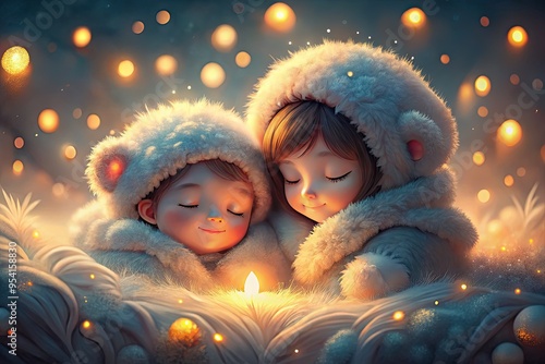 fuzzy flu feelings soft pastels whimsical illustrations cozy atmosphere warm lighting snuggly moments