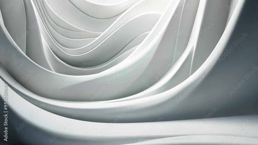 Abstract white flowing curves and waves, modern minimalistic design concept Abstract white flowing curves and waves, modern minimalistic design concept