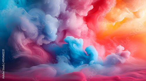 Abstract colorful ink swirl...