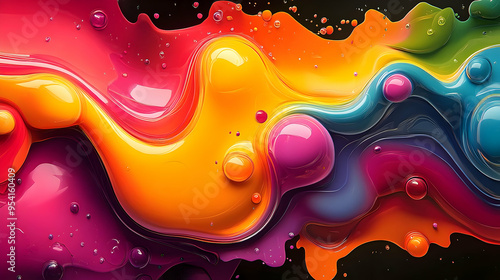 Abstract colorful liquid pa...