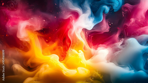 Abstract colorful smoke and...