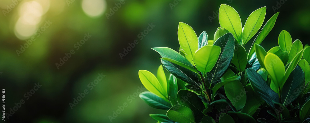 Close-up of vibrant green leaves illuminated by natural sunlight, with a blurred background of greenery. Close-up of vibrant green leaves illuminated by natural sunlight, with a blurred background of greenery.