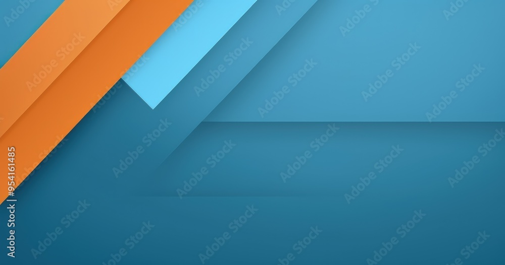 Abstract design featuring layered geometric shapes in blue and orange tones. Abstract design featuring layered geometric shapes in blue and orange tones.