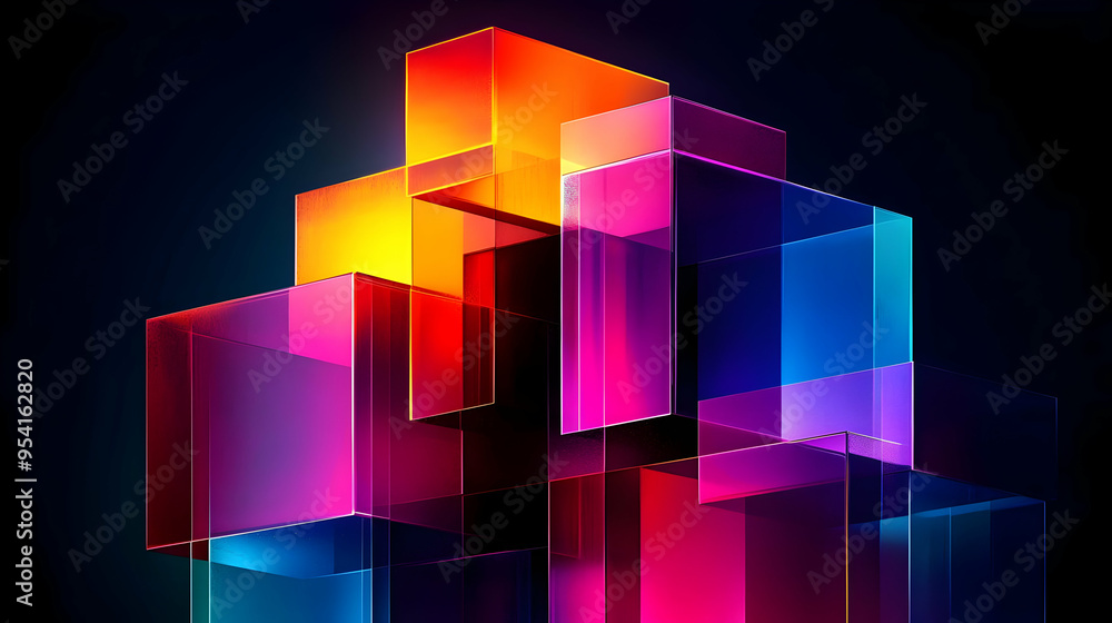 Abstract geometric shapes in vibrant colors. Abstract geometric shapes in vibrant colors.